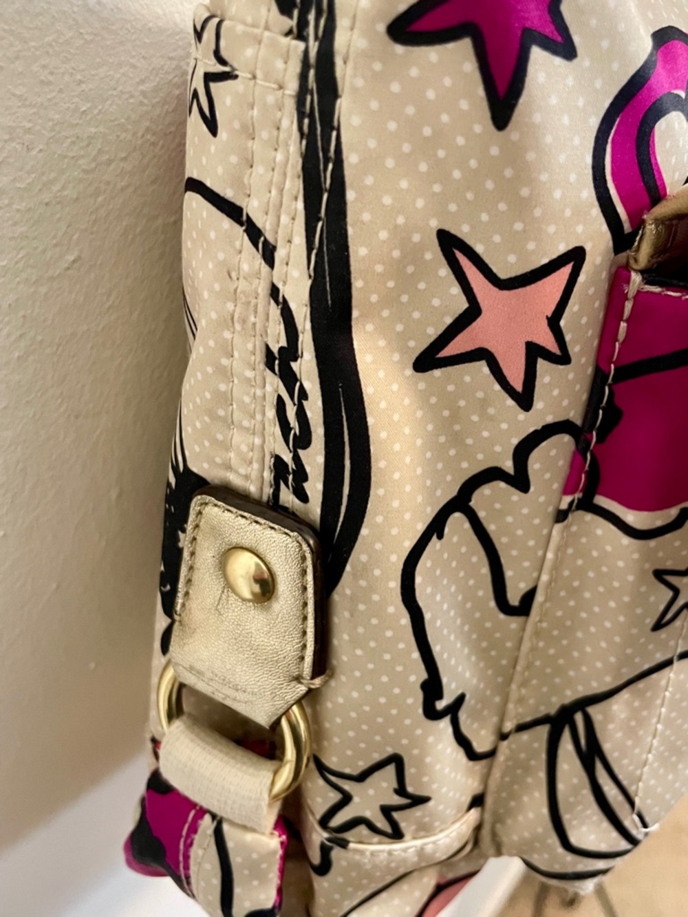 Vintage Coach Poppy Kyra Floral Graffiti Cream Sateen Crossbody Bag Y2K - Picture 7 of 16